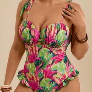 New Boutique Hawaiian One Piece Swimsuit  Plus size 18